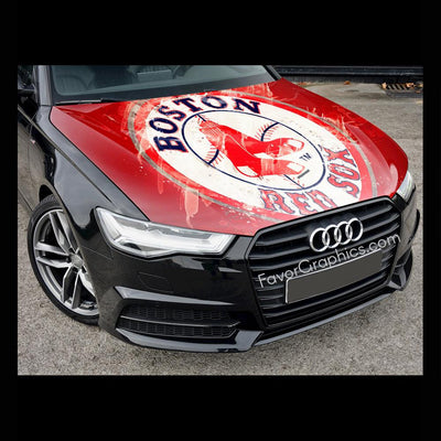 Boston Red Sox Itasha Car Vinyl Hood Wrap Decal Sticker