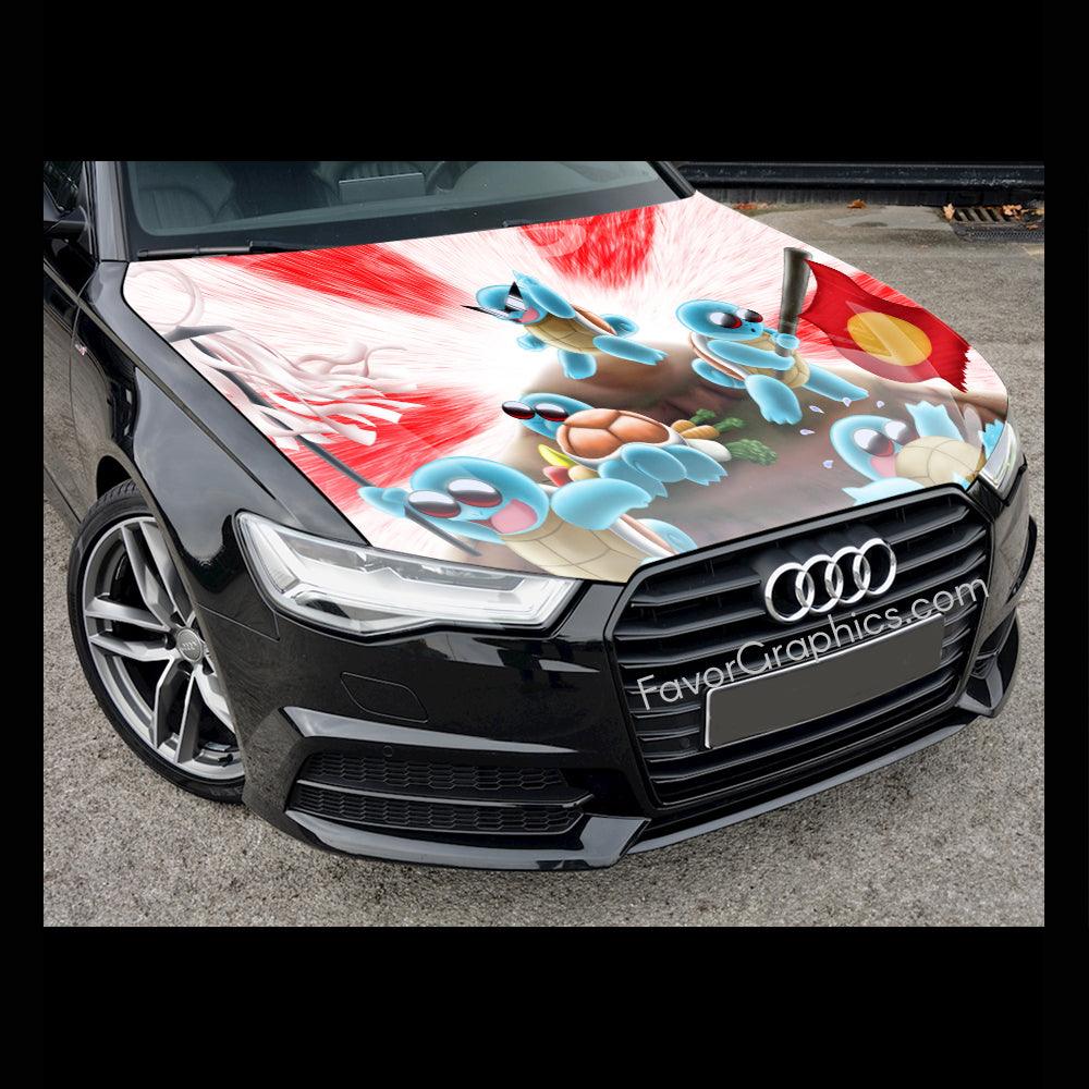 Squirtle Squad Itasha Car Vinyl Hood Wrap Decal Sticker