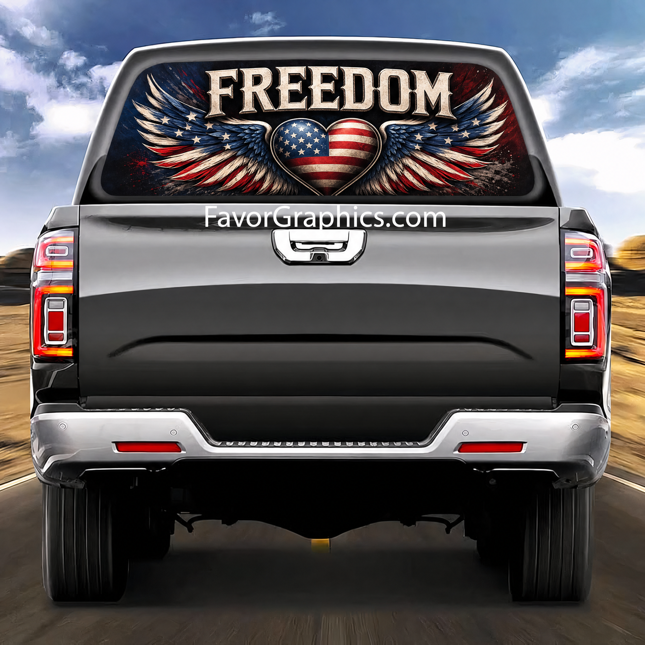Freedom Rear Window Perforated Graphic Vinyl Decal Car Truck – Favor ...
