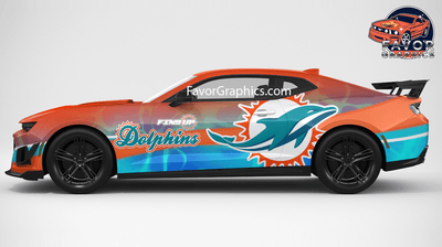 Miami Dolphins Itasha Full Car Vinyl Wrap Decal Sticker
