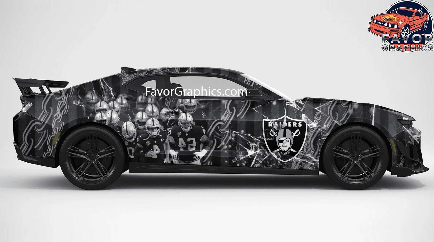 Raider Sticker Design Las Vegas Raiders Itasha Full Car Vinyl Wrap Decal Sticker – Favor Graphics