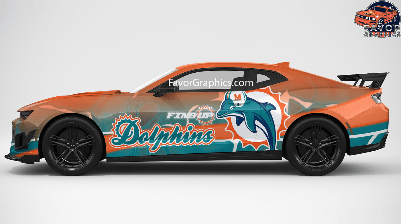 Miami Dolphins Itasha Full Car Vinyl Wrap Decal Sticker