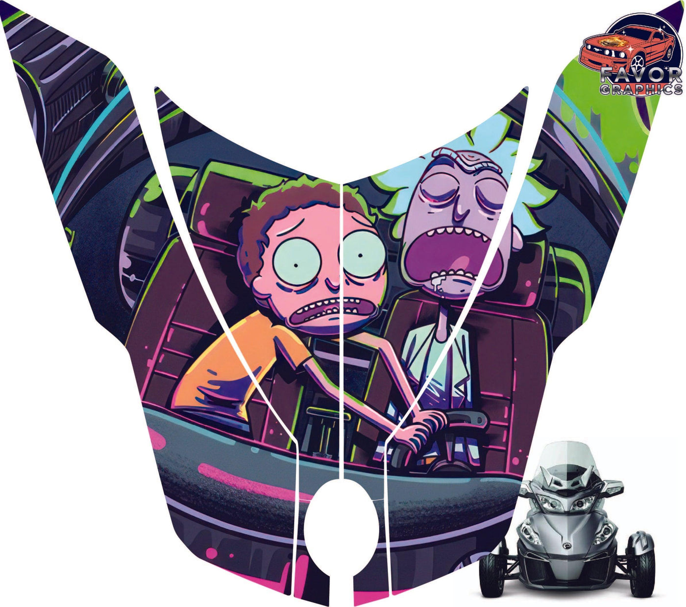 Rick and Morty Hood Vinyl Wrap Decal Sticker For Can-am Spyder RT 2010-2019