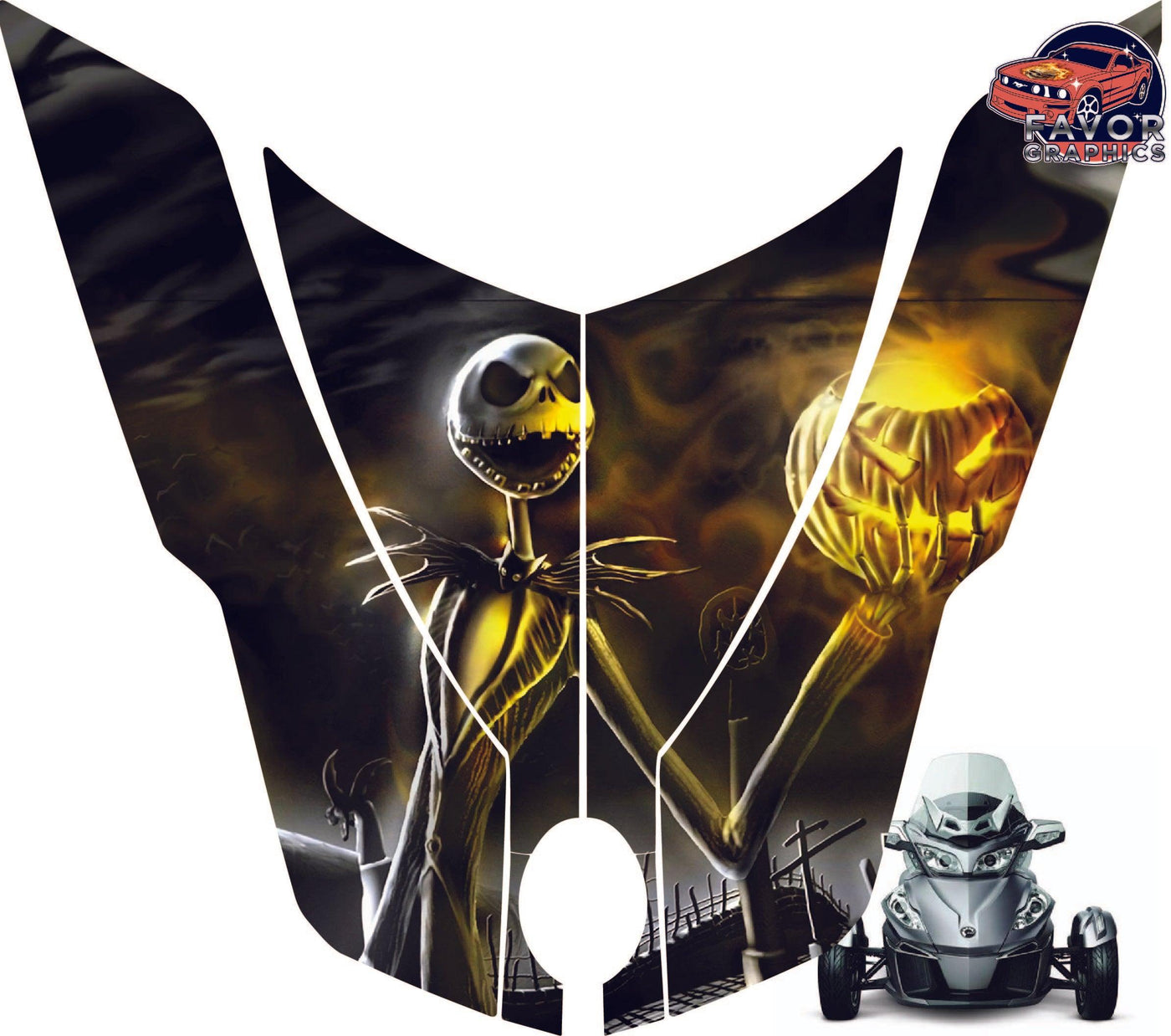 Nightmare Before Christmas Hood Vinyl Wrap For Can-am Spyder RT 2010-2019