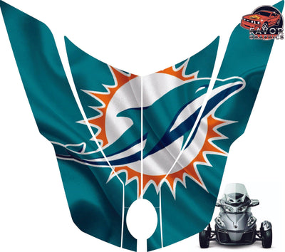 Miami Dolphins Hood Vinyl Wrap Decal Sticker For Can-am Spyder RT 2010-2019