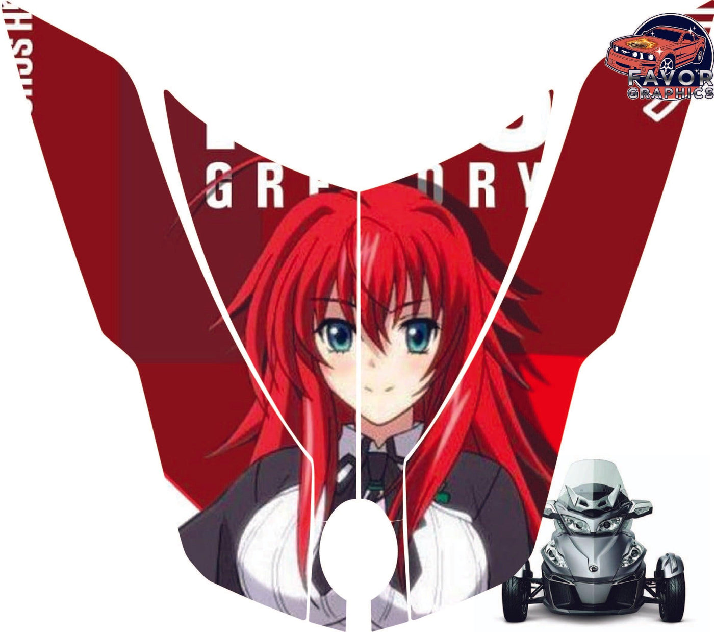 Rias Gremory Hood Vinyl Wrap Decal Sticker For Can-am Spyder RT 2010-2019