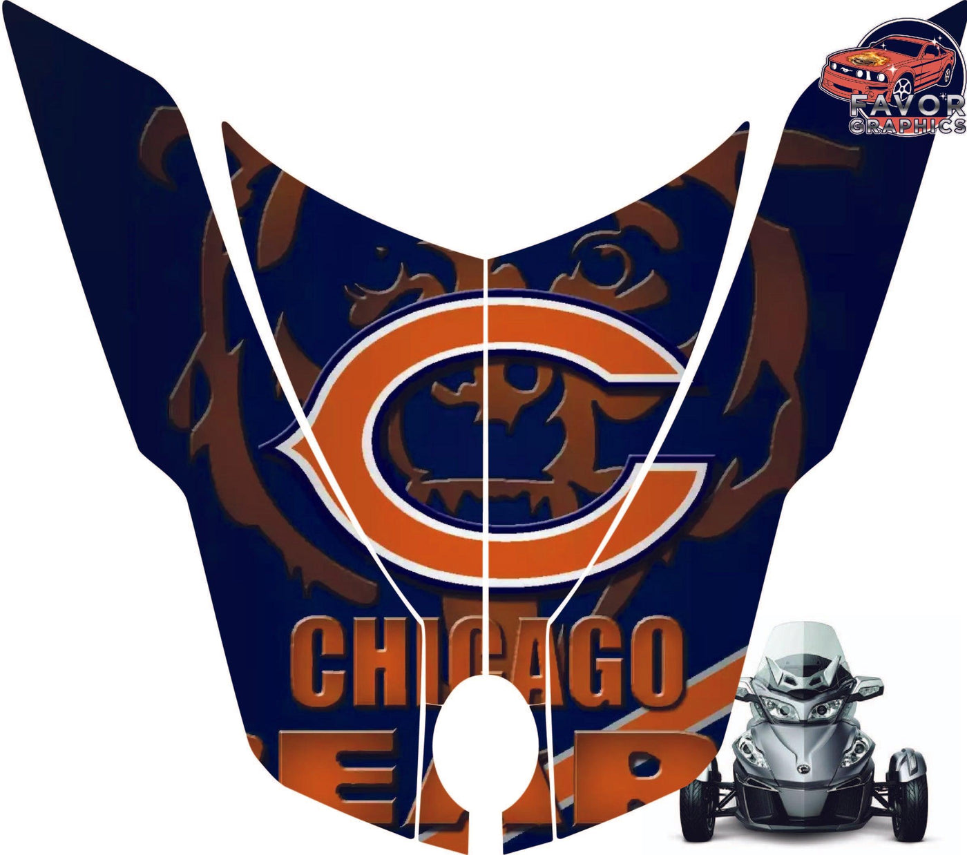 Chicago Bears Hood Vinyl Wrap Decal Sticker For Can-am Spyder RT 2010-2019