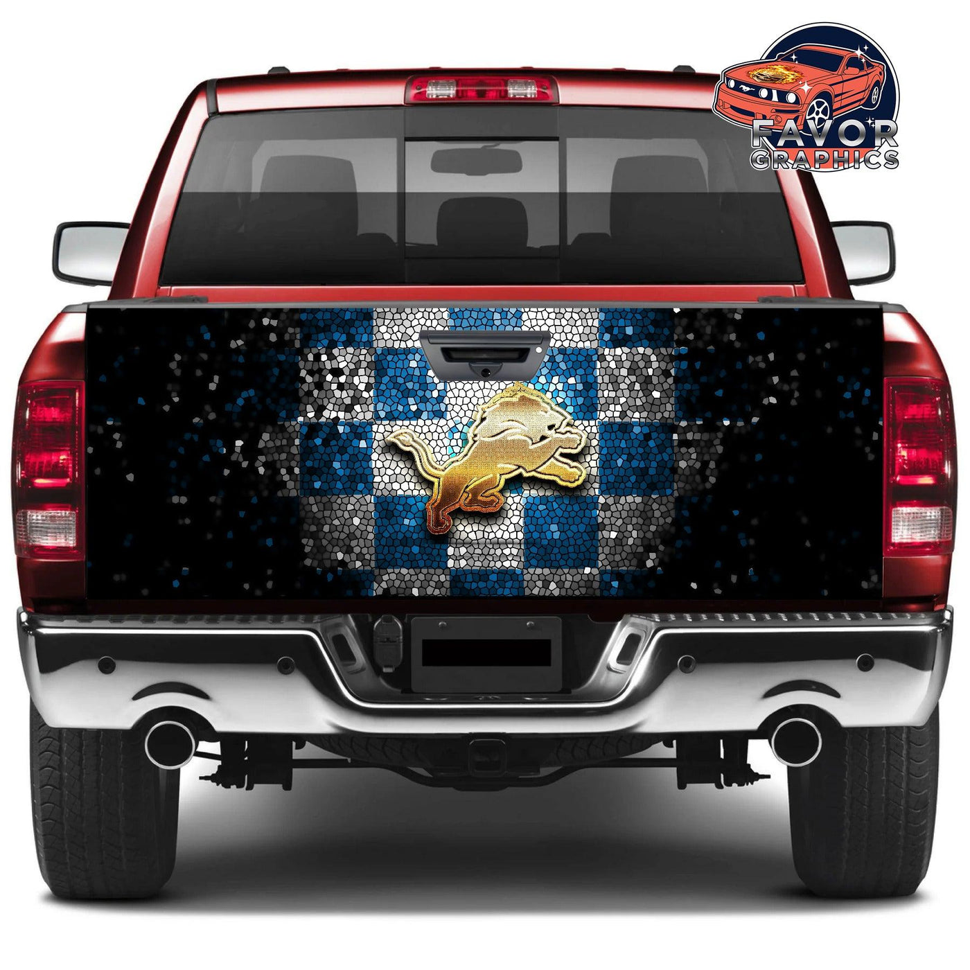 Detroit Lions Tailgate Wraps For Trucks SUV Vinyl Wrap