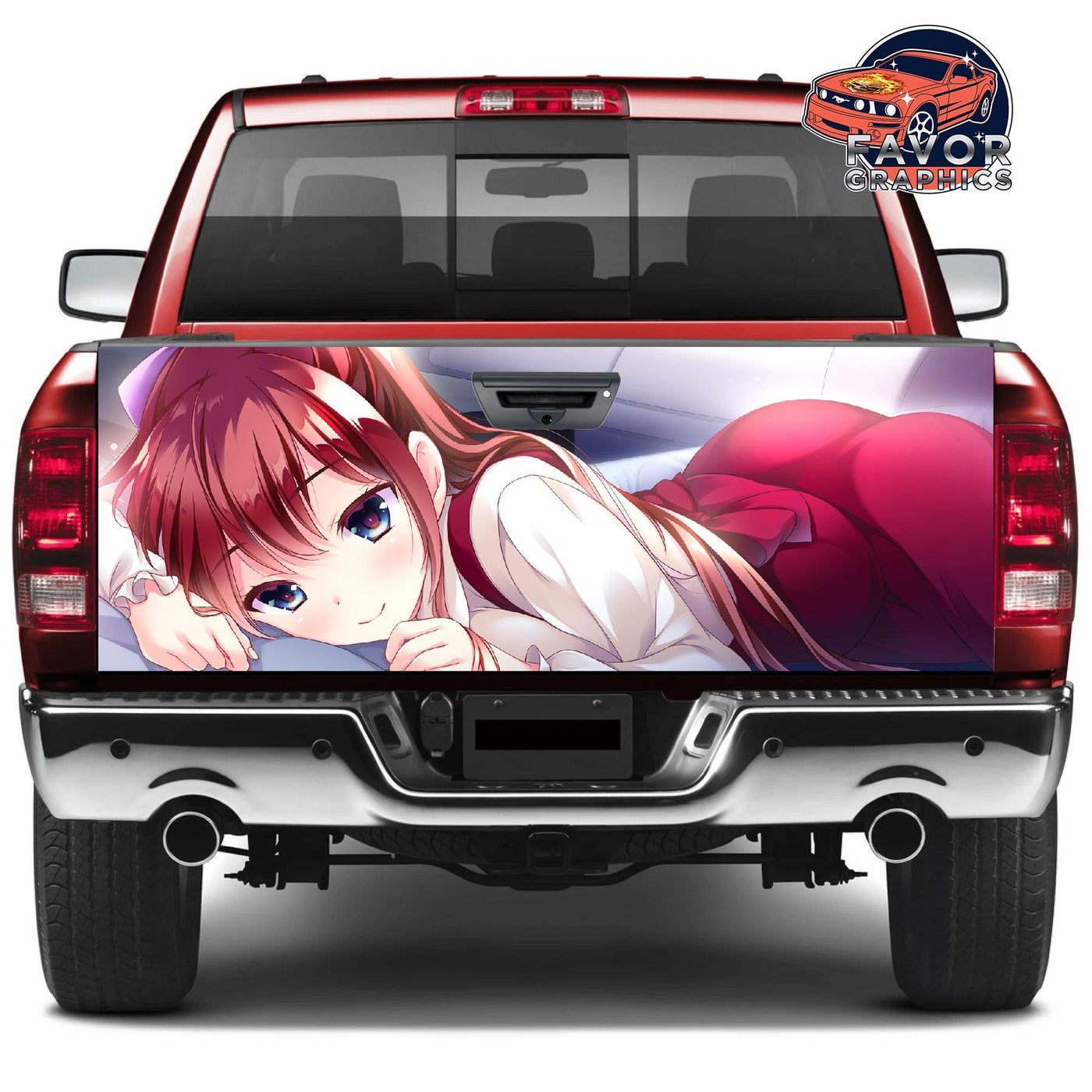 Sexy Anime Girl Lies Down Tailgate Wraps For Trucks SUV Vinyl Wrap