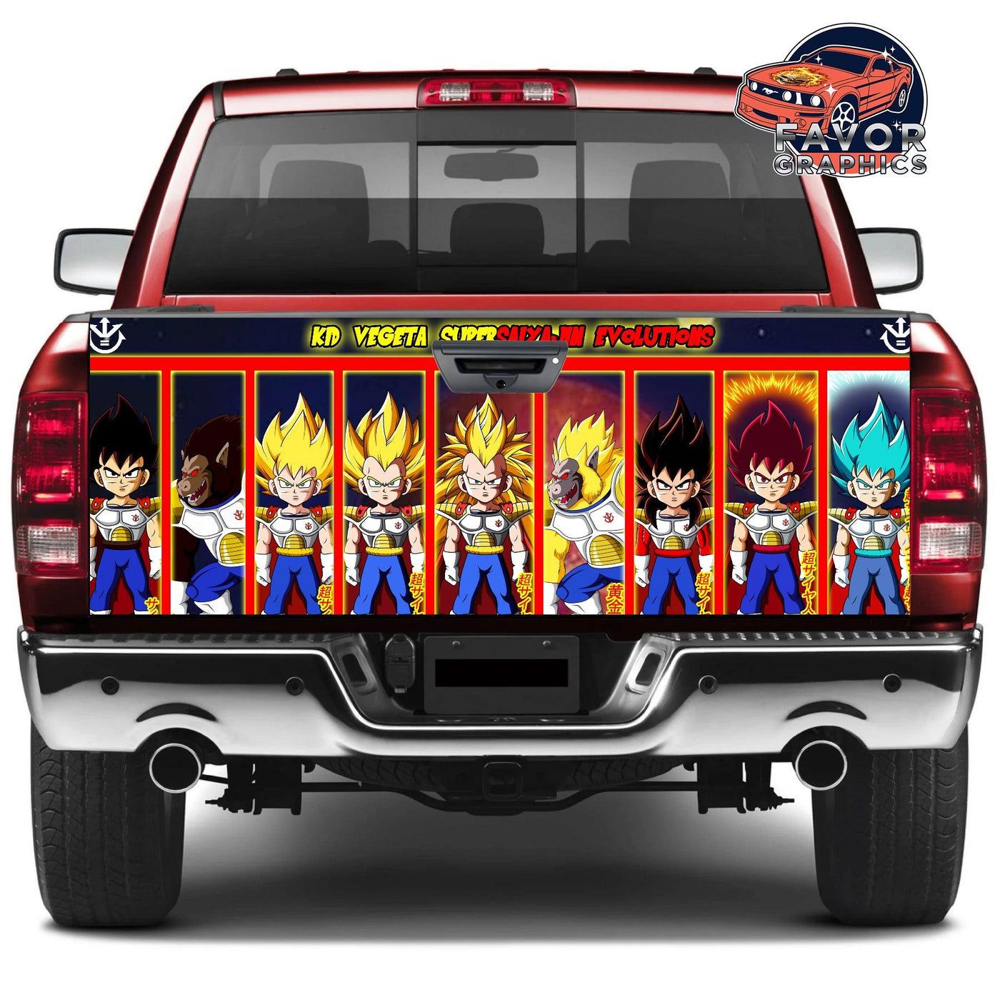 Vegeta Tailgate Wraps For Trucks SUV Vinyl Wrap