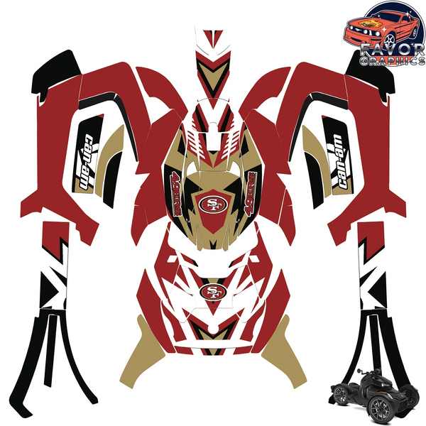 San Francisco 49ers Vinyl Wrap Decal Sticker for Can Am Ryker 600