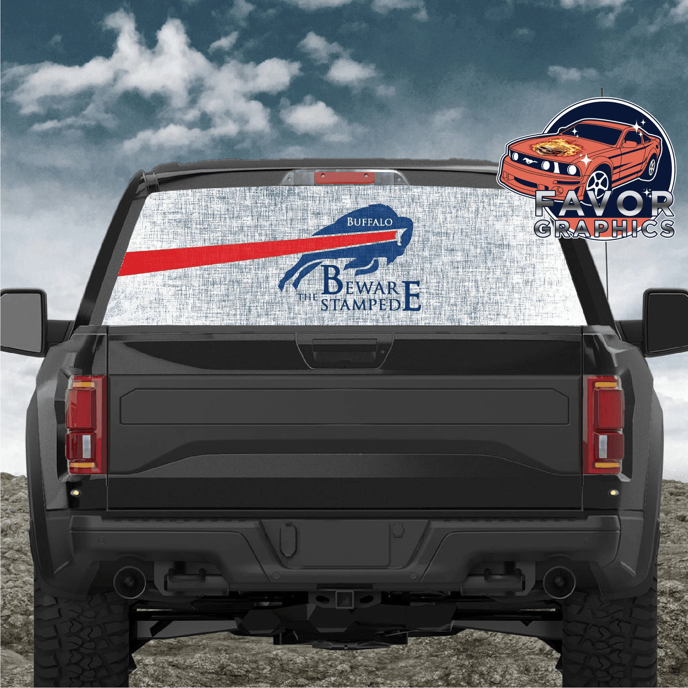 Buffalo Bills Rear Window Perforated Graphic Vinyl Decal Cars Trucks