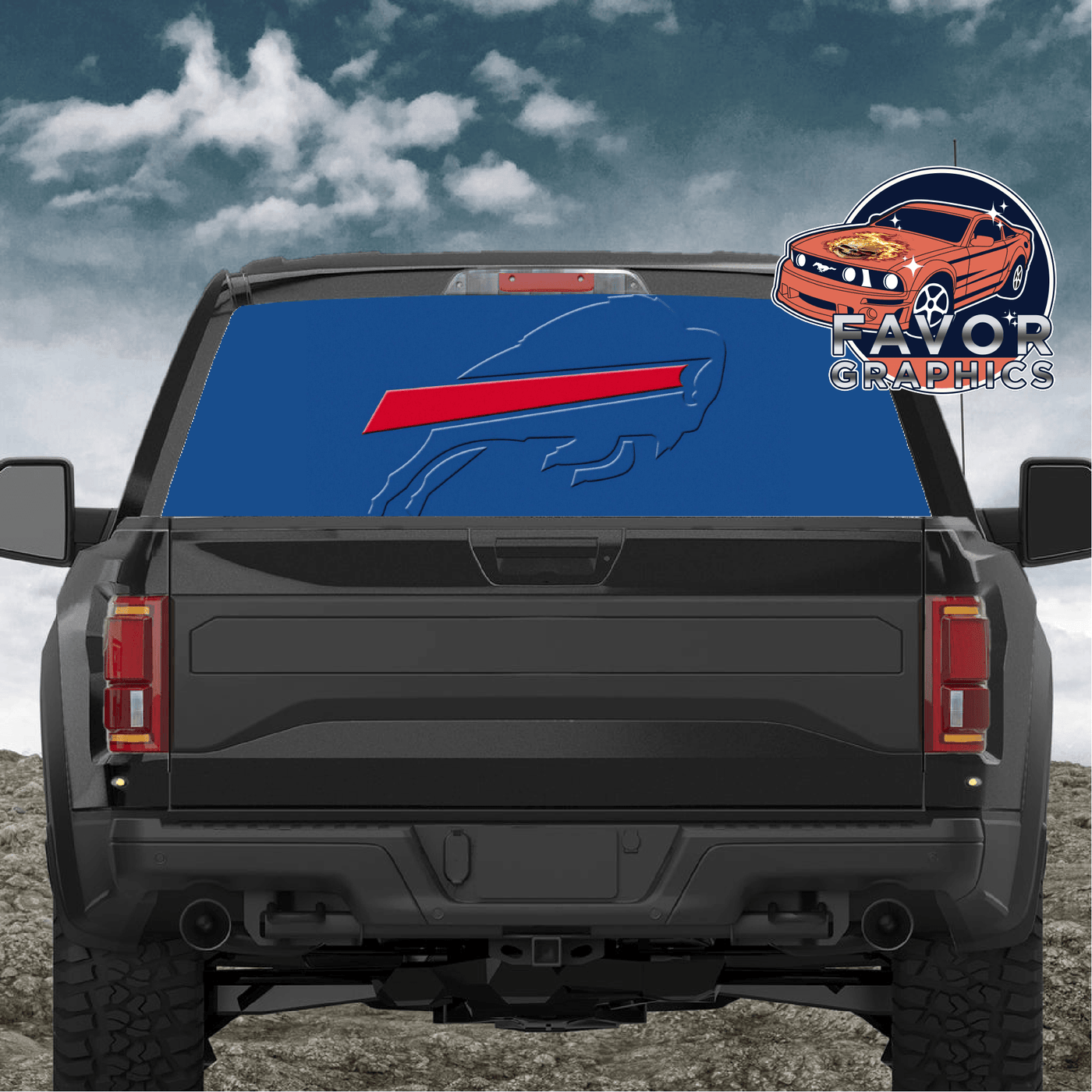 Buffalo Bills Rear Window Perforated Graphic Vinyl Decal Cars Trucks