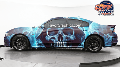 Grim Reaper Skull Itasha Full Car Vinyl Wrap Decal Sticker