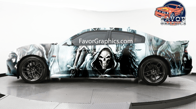 Grim Reaper Skull Itasha Full Car Vinyl Wrap Decal Sticker