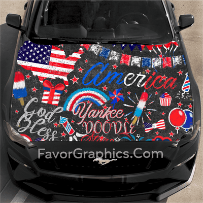 American Flag Car Decal Sticker Vinyl Hood Wrap High-Quality Graphic
