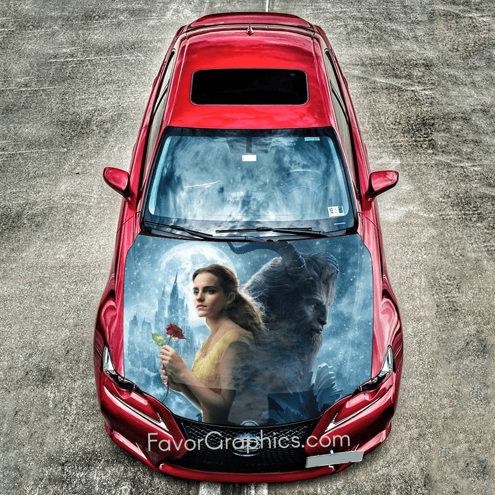 Beauty and The Beast Itasha Car Vinyl Hood Wrap Decal Sticker