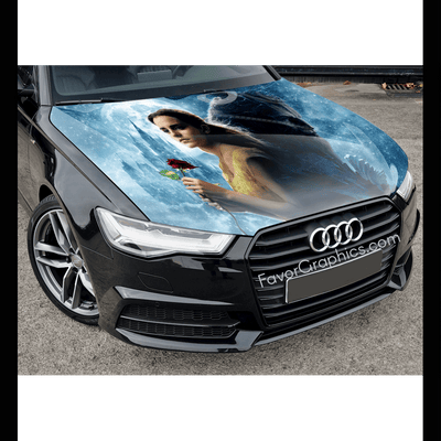 Beauty and The Beast Itasha Car Vinyl Hood Wrap Decal Sticker