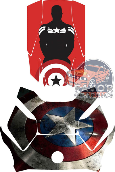 Captain America Hood Deck and Frunk Vinyl Wrap for Can Am Ryker 600 900 2018-2023