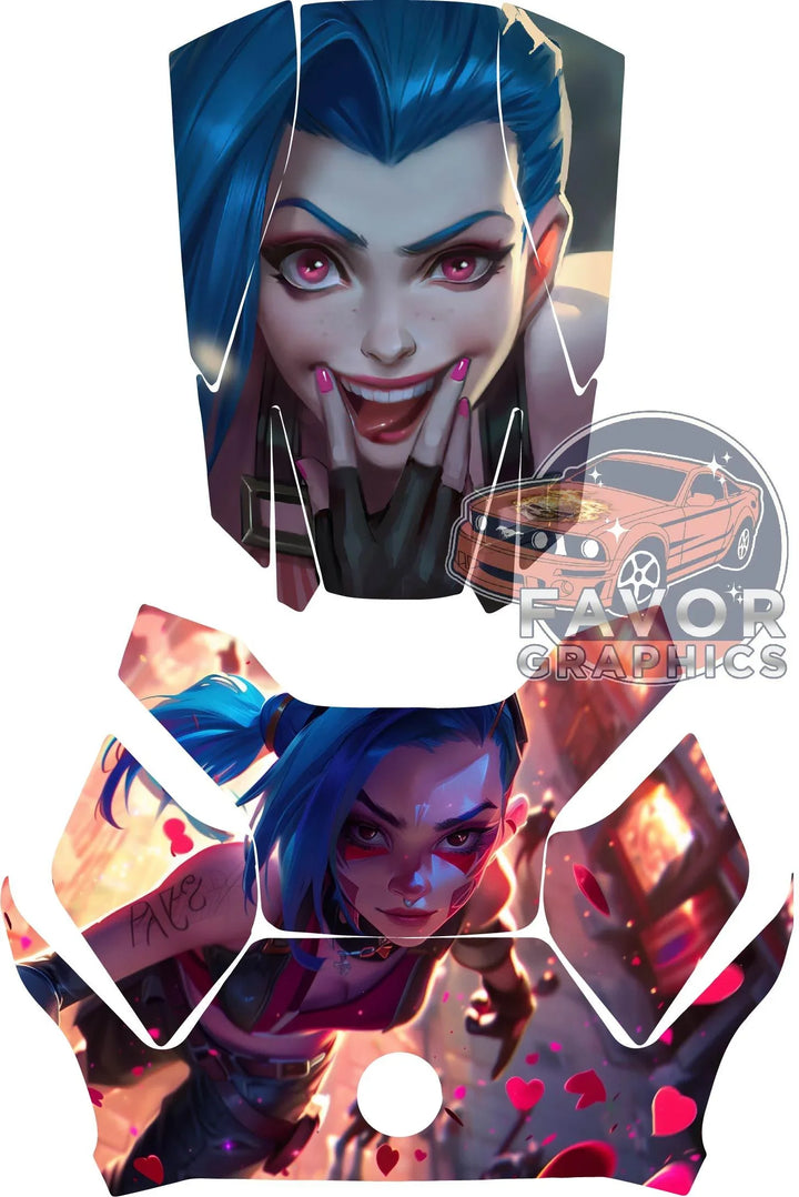 Jinx League of Legends Hood Deck and Frunk Vinyl Wrap for Can Am