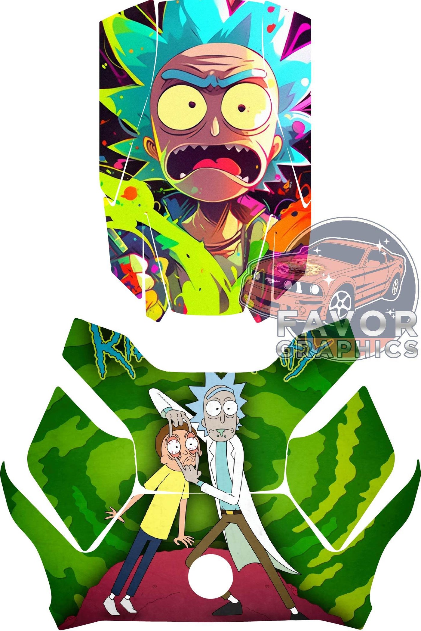Rick and Morty Hood Deck and Frunk Vinyl Wrap for Can Am Ryker 600 900 2018-2023