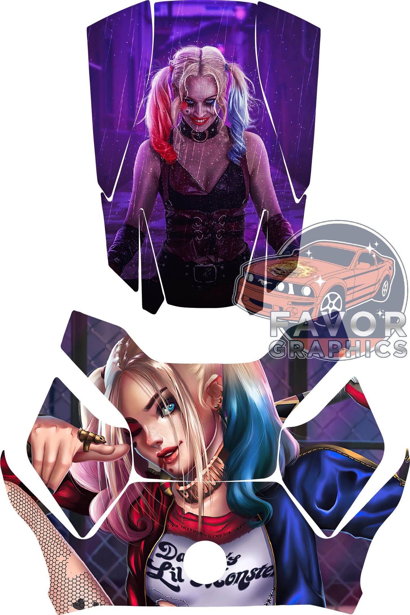 Harley Quinn Hood Deck and Frunk Vinyl Wrap for Can Am Ryker 600 900 2018-2023
