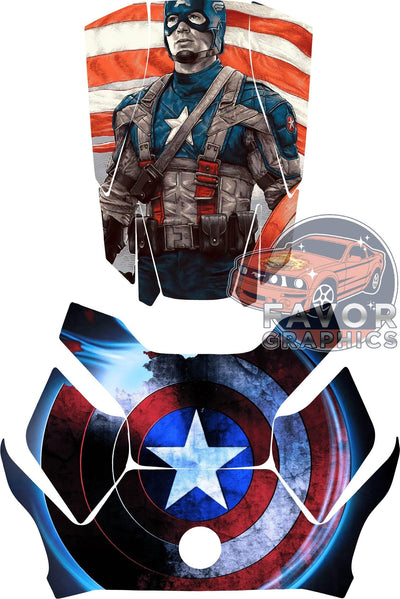 Captain America Hood Deck and Frunk Vinyl Wrap for Can Am Ryker 600 900 2018-2023