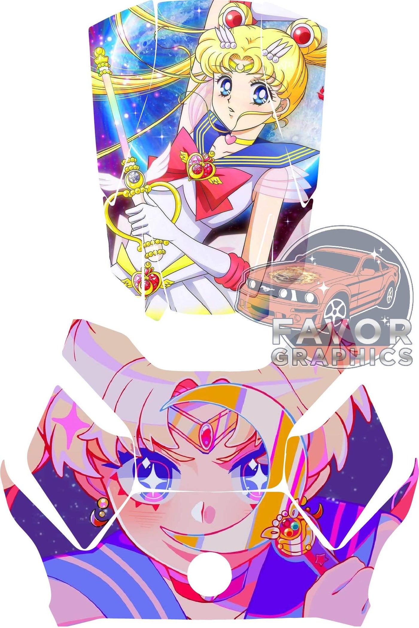 Sailor Moon Hood Deck and Frunk Vinyl Wrap for Can Am Ryker 600 900 2018-2023
