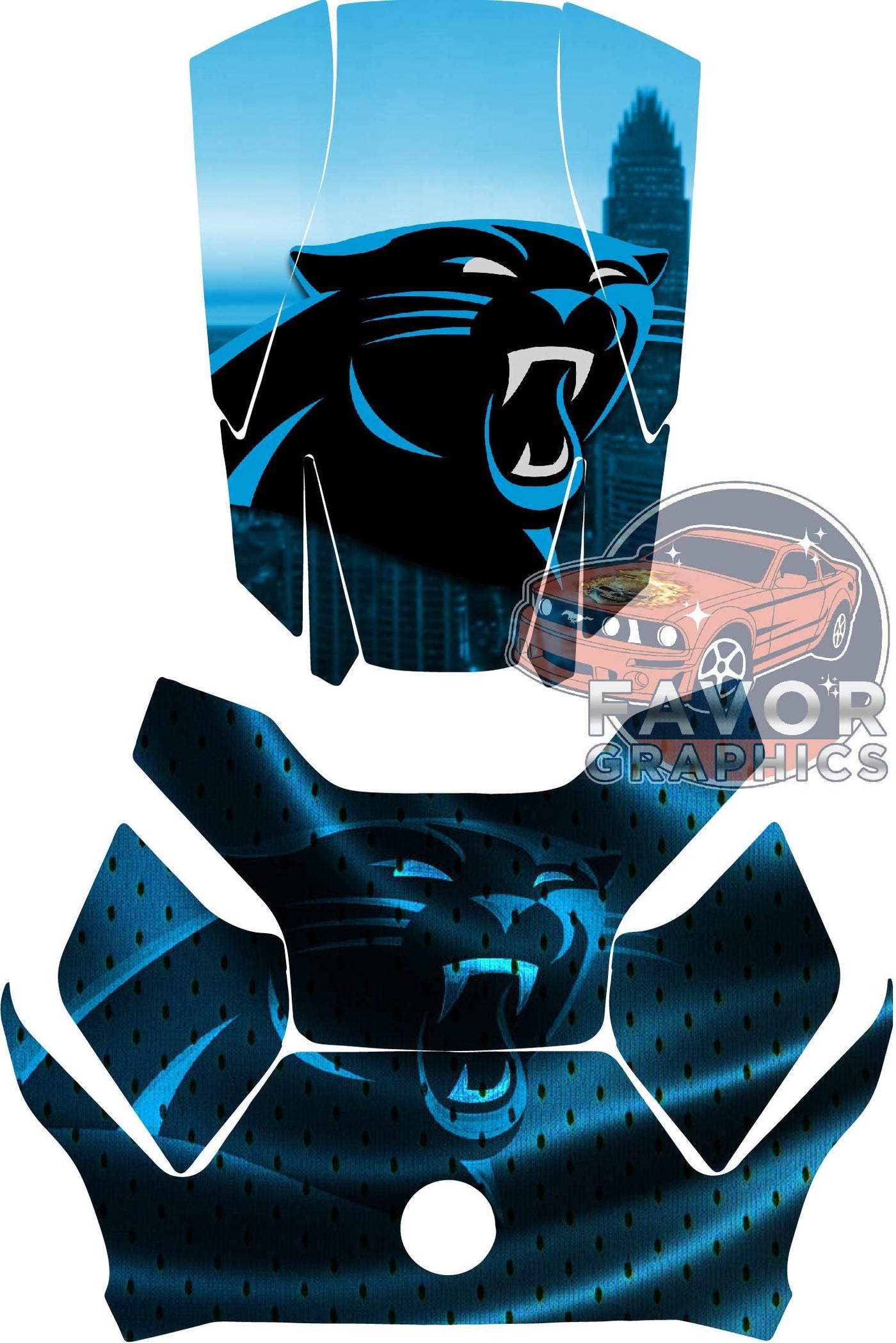 Carolina Panthers Hood Deck and Frunk Vinyl Wrap for Can Am Ryker 600 900 2018-2023