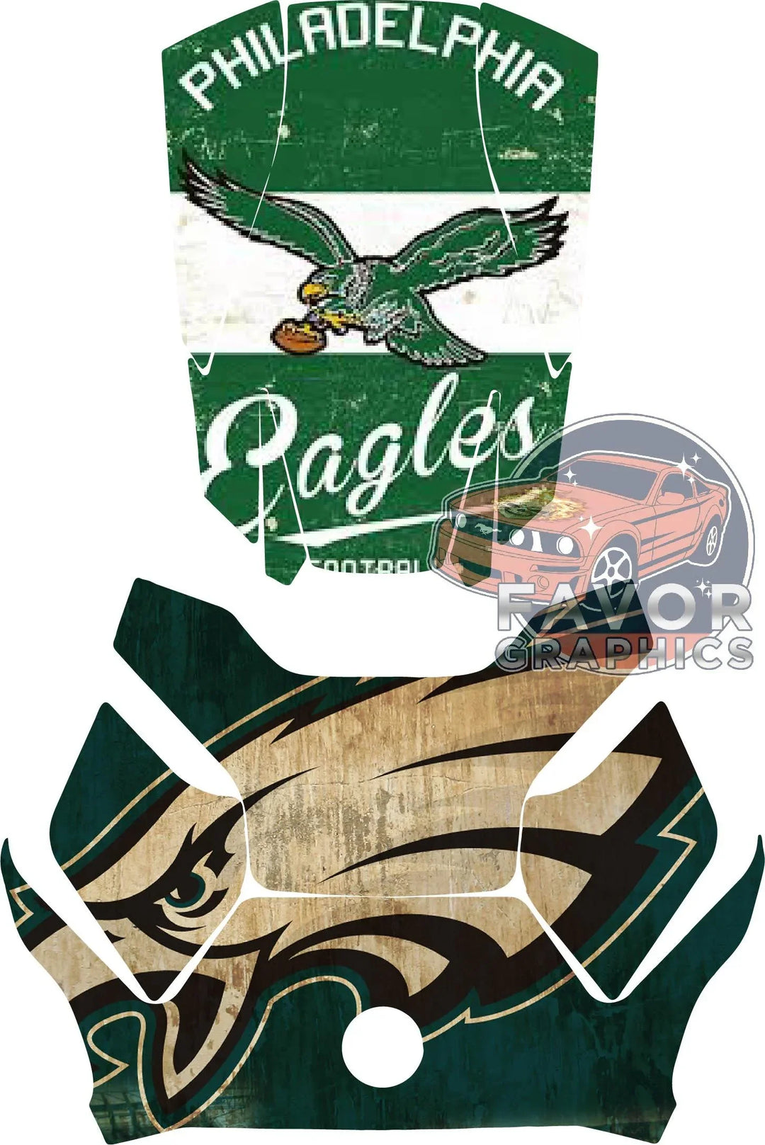 Philadelphia Eagles Hood Deck and Frunk Vinyl Wrap for Can Am