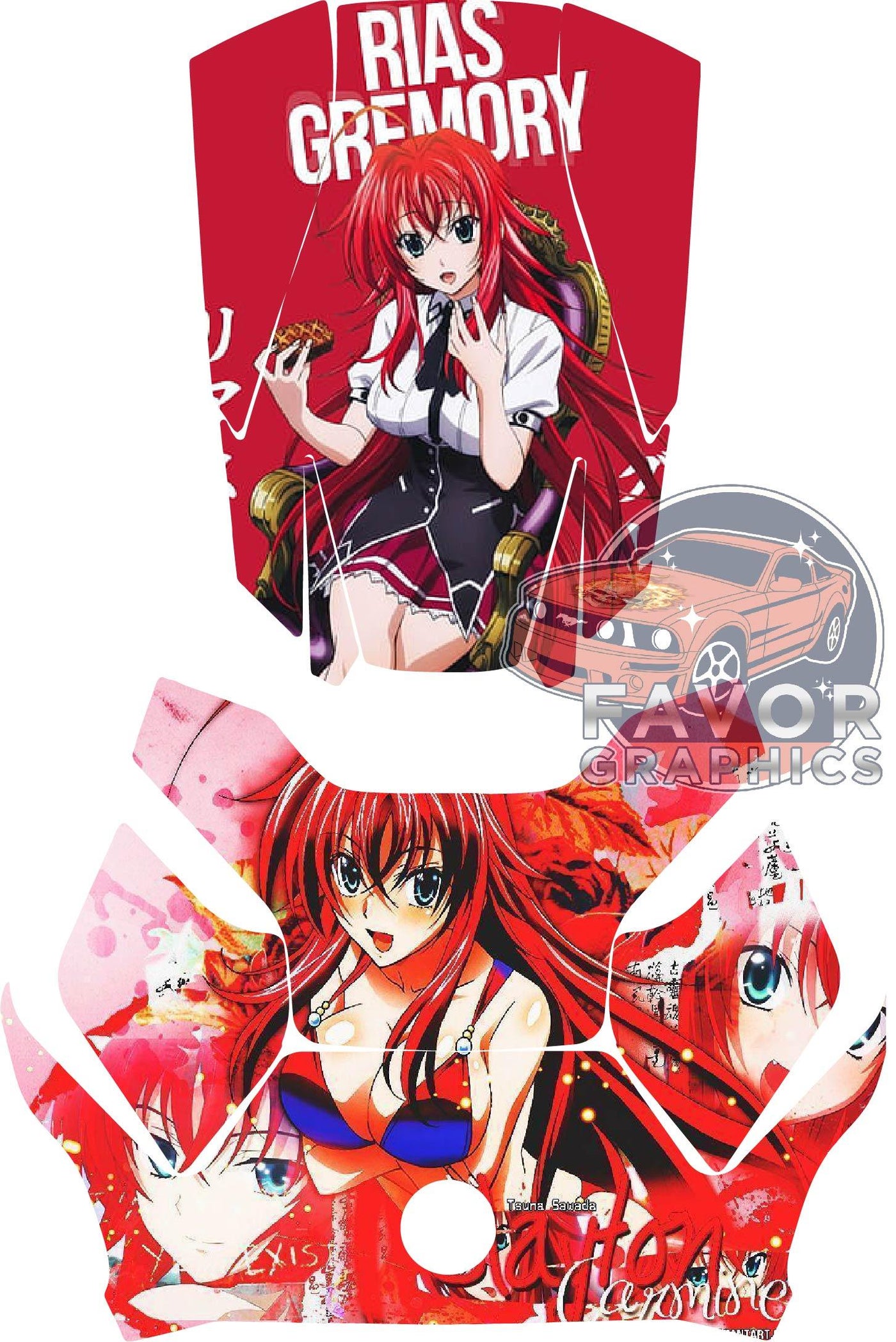 Rias Gremory Hood Deck and Frunk Vinyl Wrap for Can Am Ryker 600 900 2018-2023