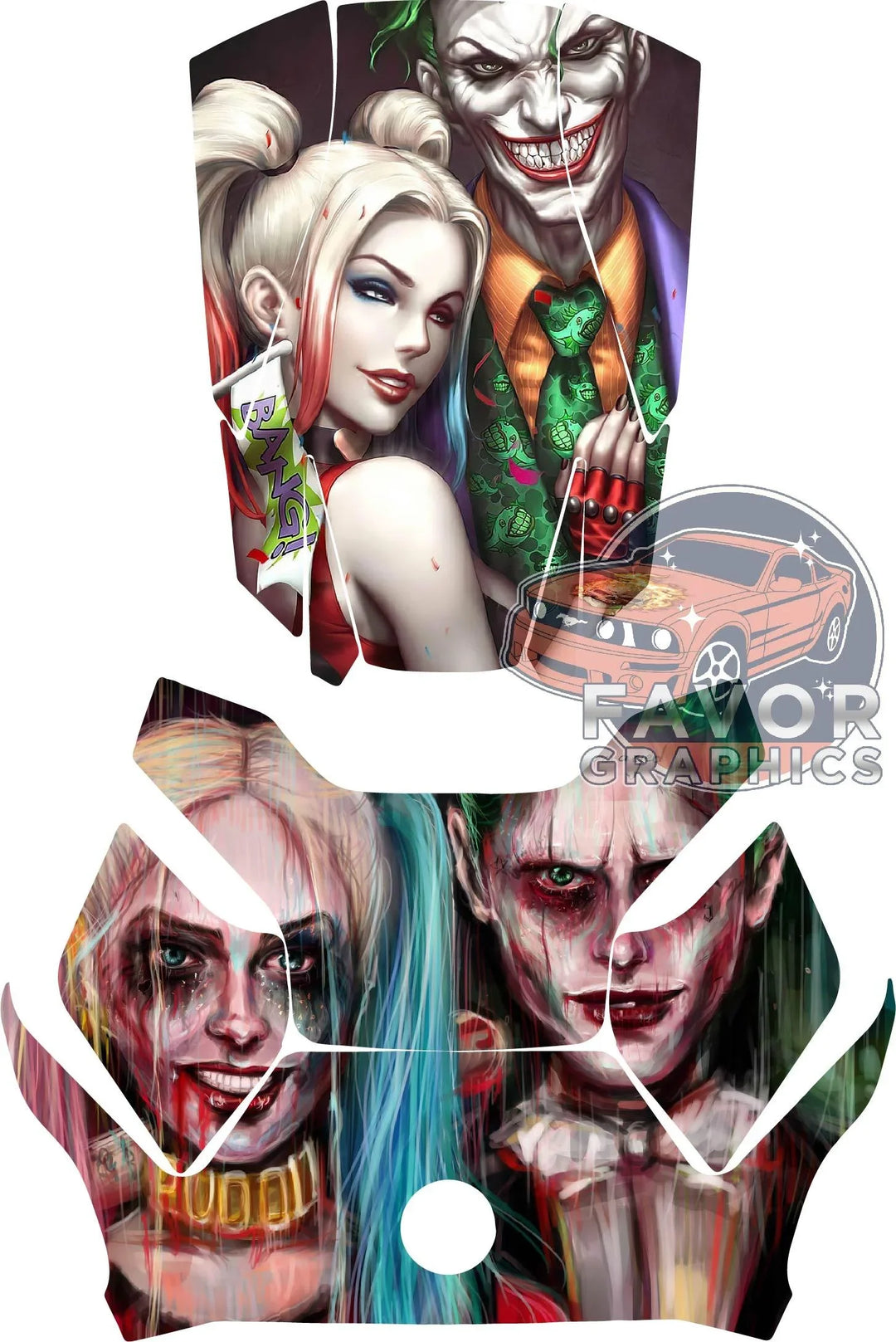 Harley Quinn Joker Hood Deck and Frunk Vinyl Wrap for Can Am Ryker