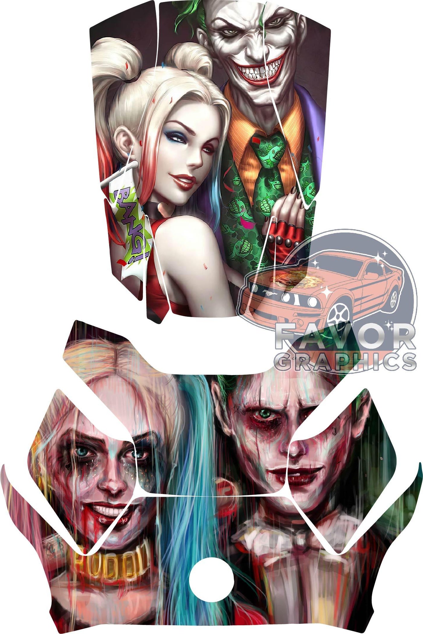 Harley Quinn Joker Hood Deck and Frunk Vinyl Wrap for Can Am Ryker 600 900 2018-2023