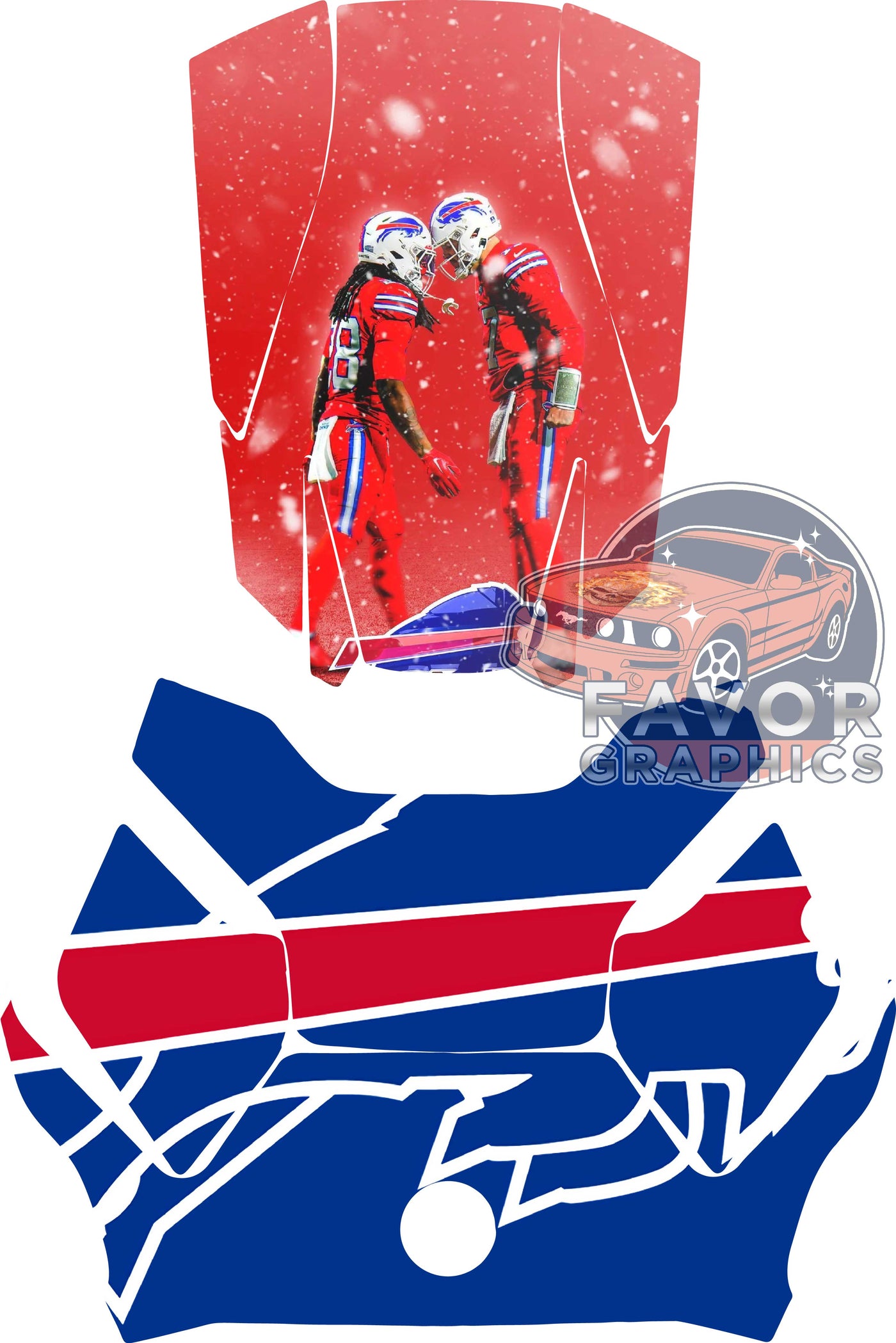 Buffalo Bills Hood Deck and Frunk Vinyl Wrap for Can Am Ryker 600 900 2018-2023