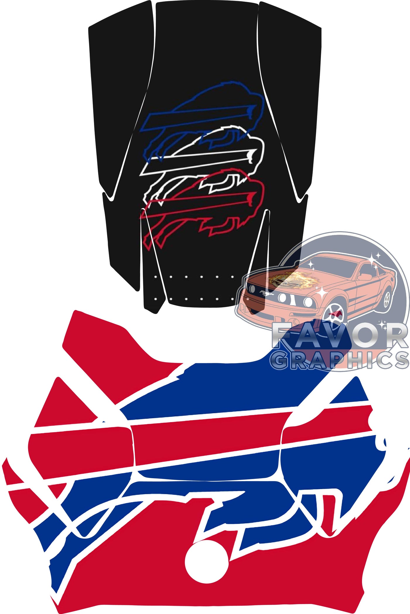 Buffalo Bills Hood Deck and Frunk Vinyl Wrap for Can Am Ryker 600 900 2018-2023