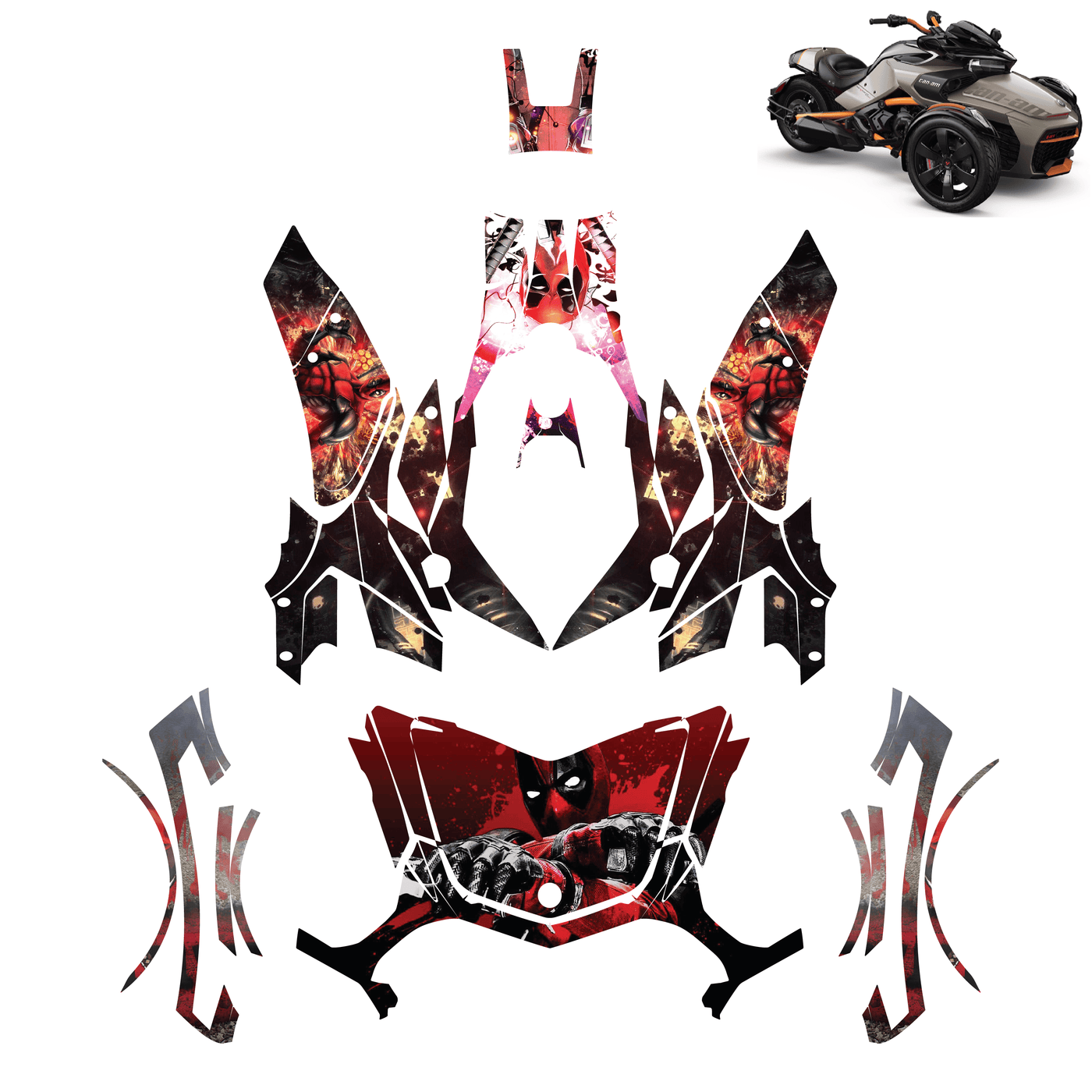 Deadpool Vinyl Wrap Decal Sticker for Can Am Spyder F3 2015-2022