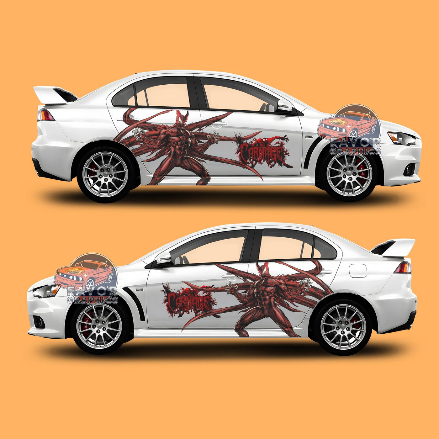 Carnage Itasha Car Side Door Decal Vinyl Sticker