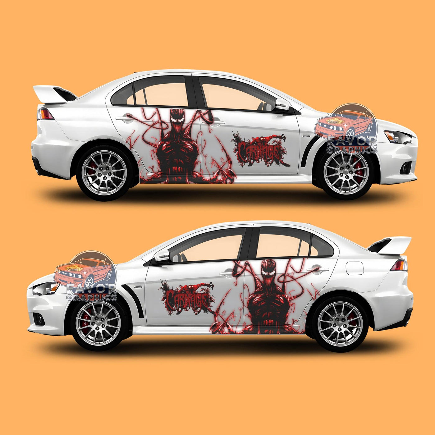 Carnage Itasha Car Side Door Decal Vinyl Sticker