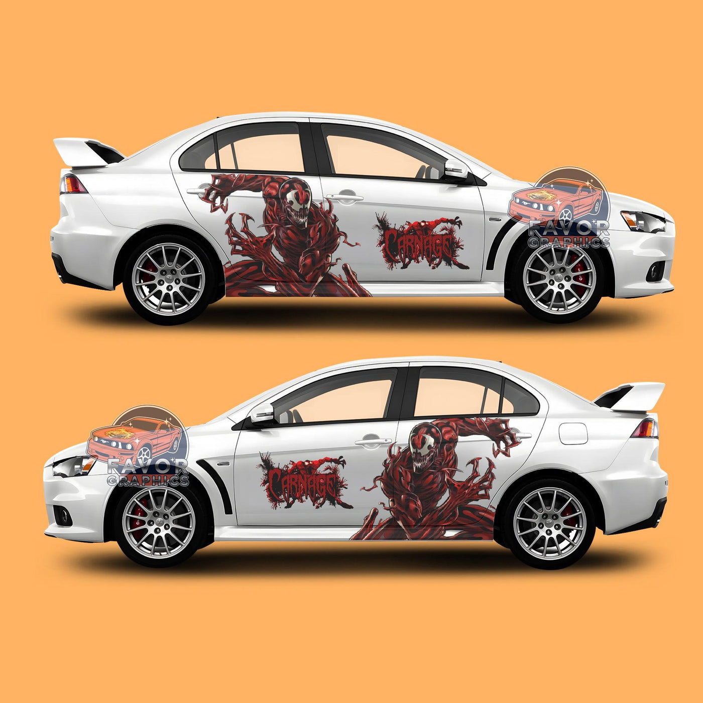 Carnage Itasha Car Side Door Decal Vinyl Sticker