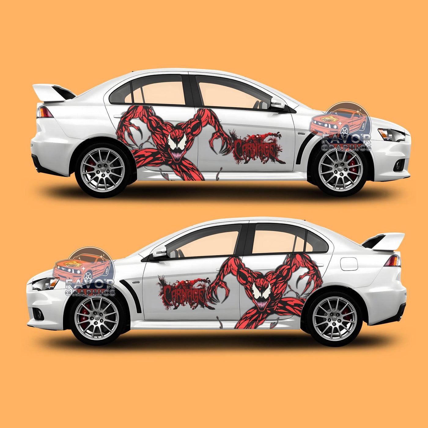 Carnage Itasha Car Side Door Decal Vinyl Sticker