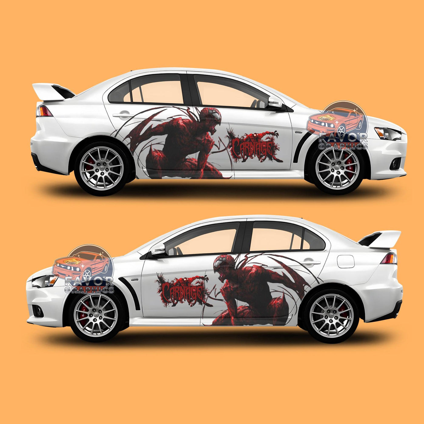 Carnage Itasha Car Side Door Decal Vinyl Sticker