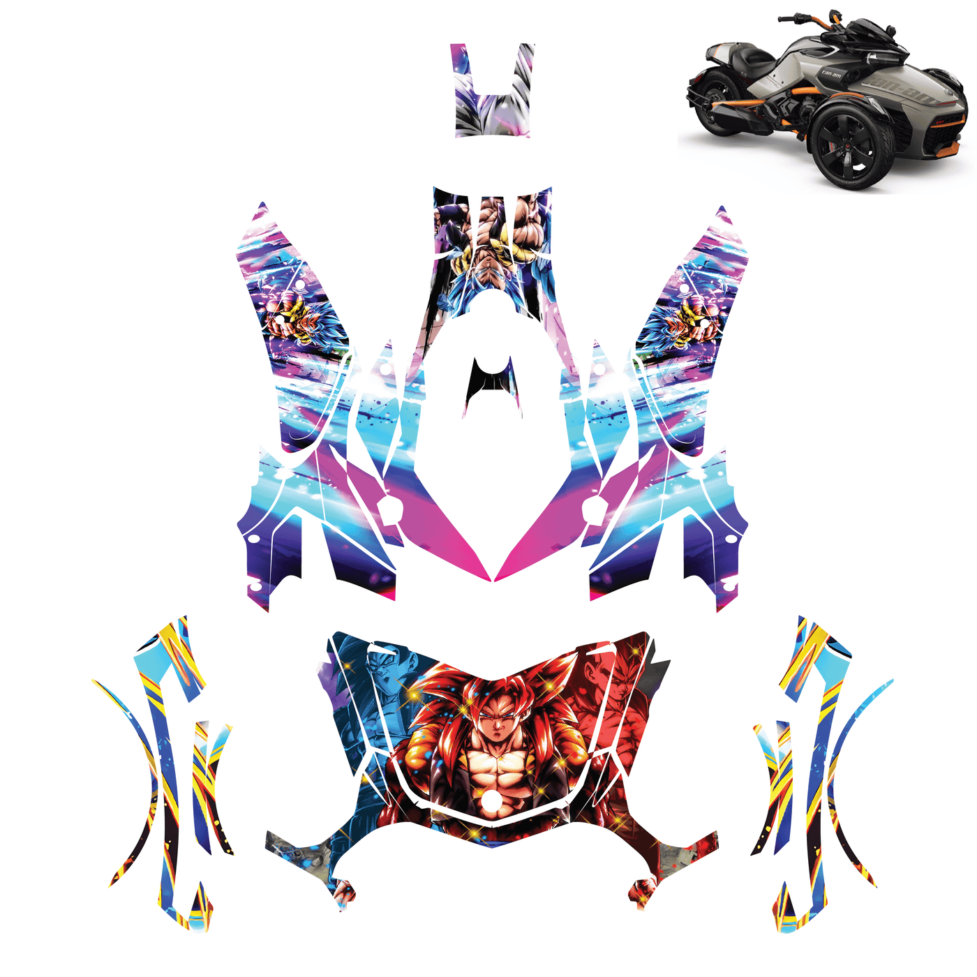 Gogeta Vinyl Wrap Decal Sticker for Can Am Spyder F3 2015-2022