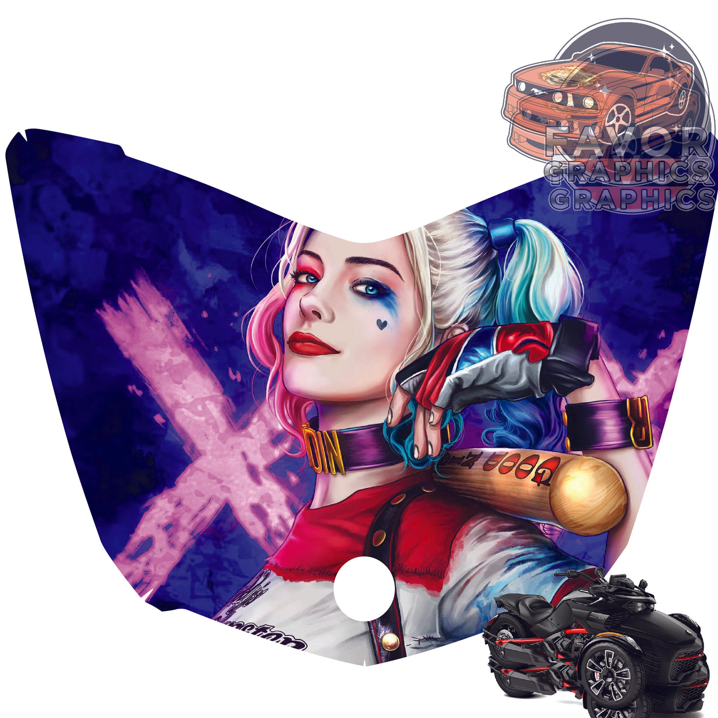 Harley Quinn Vinyl Hood Wrap Decal Sticker Can Am Spyder F3