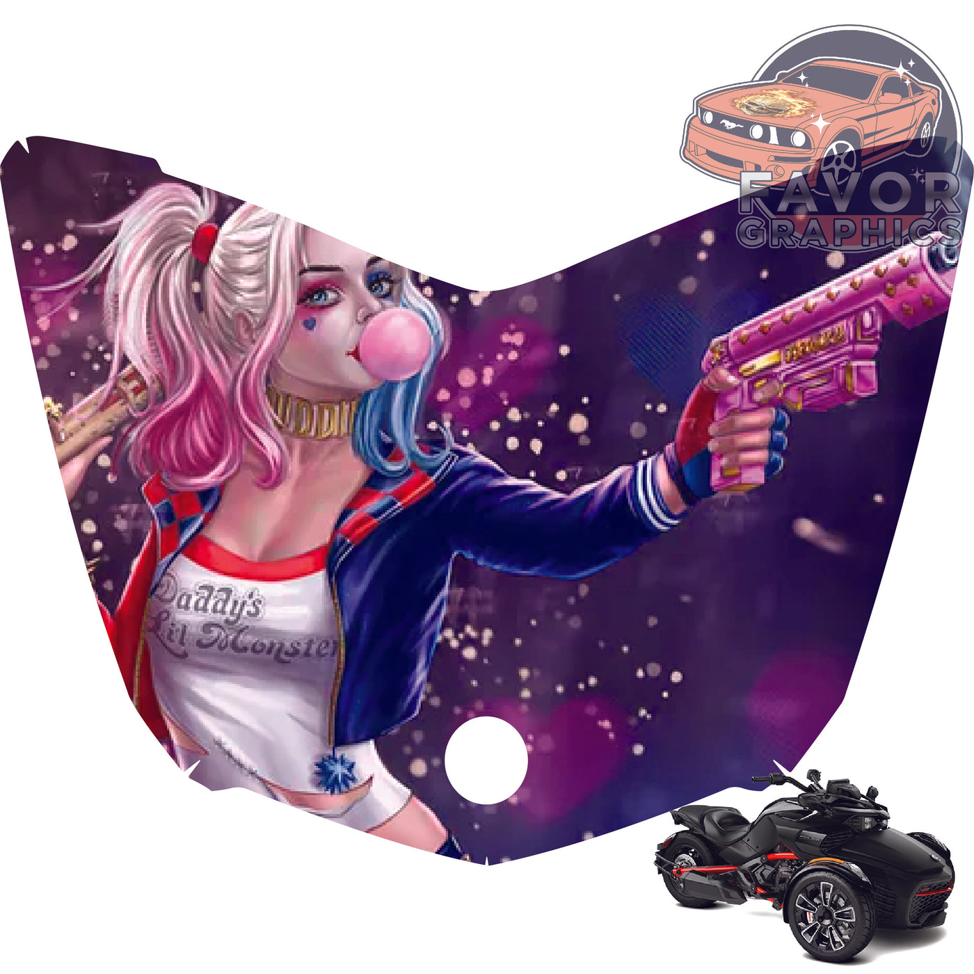 Harley Quinn Vinyl Hood Wrap Decal Sticker Can Am Spyder F3