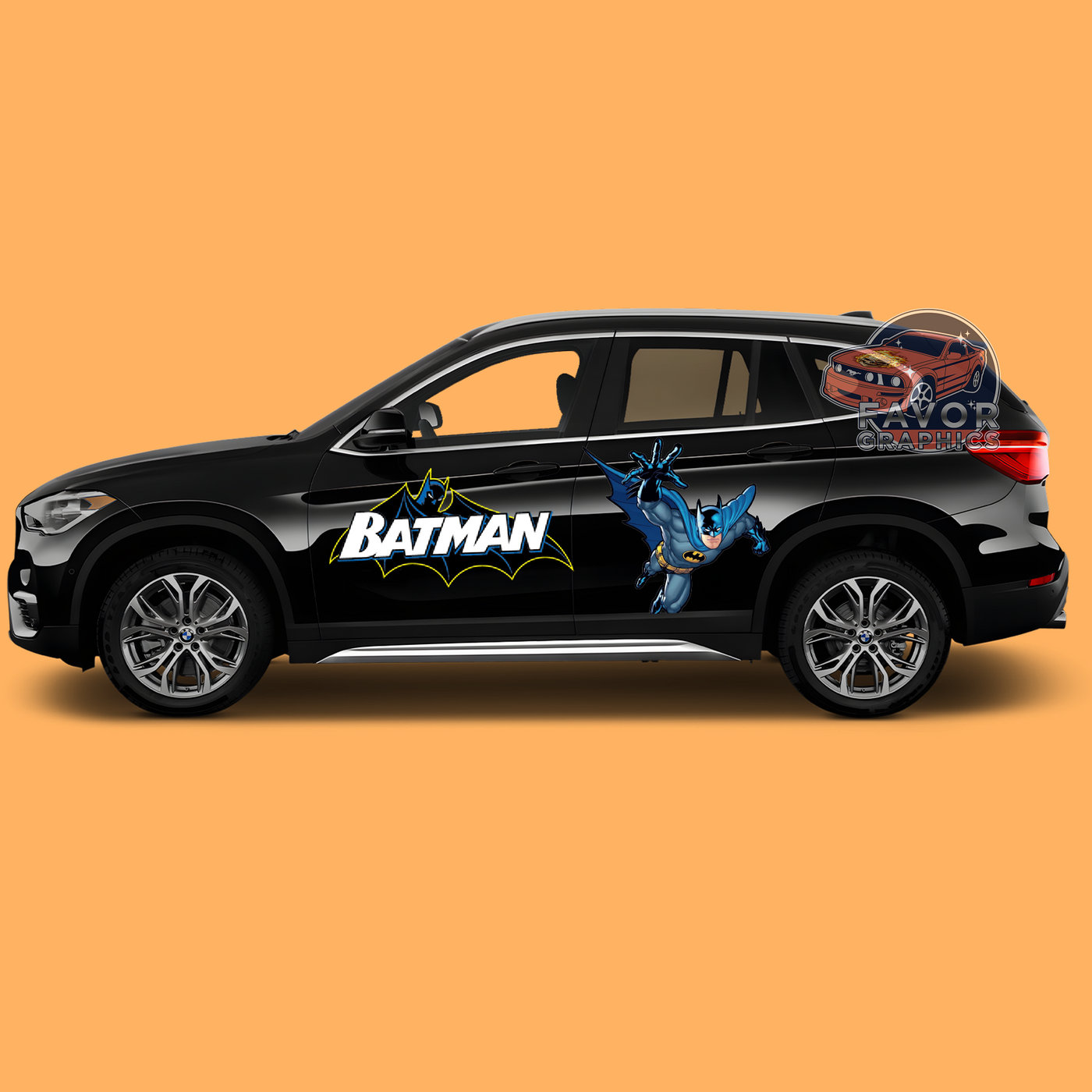 Batman Itasha Car Side Door Decal Vinyl Sticker