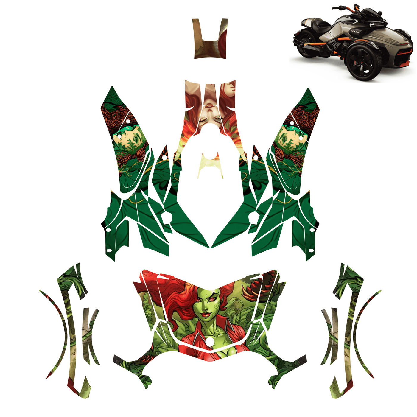 Poison Ivy Vinyl Wrap Decal Sticker for Can Am Spyder F3 2015-2022