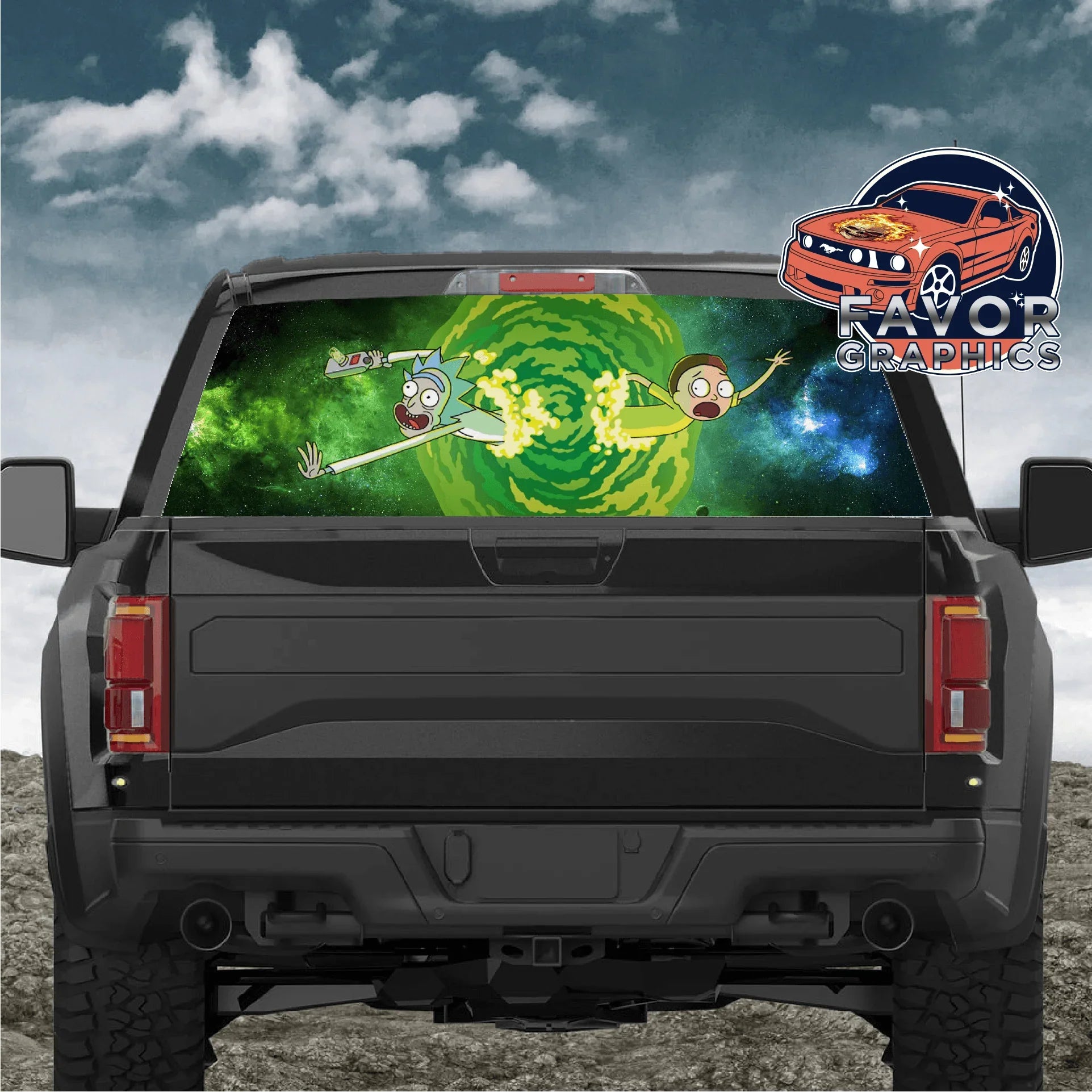 Rick and Morty Rear Window Perforated Graphic Vinyl Decal Car Truck UT ...
