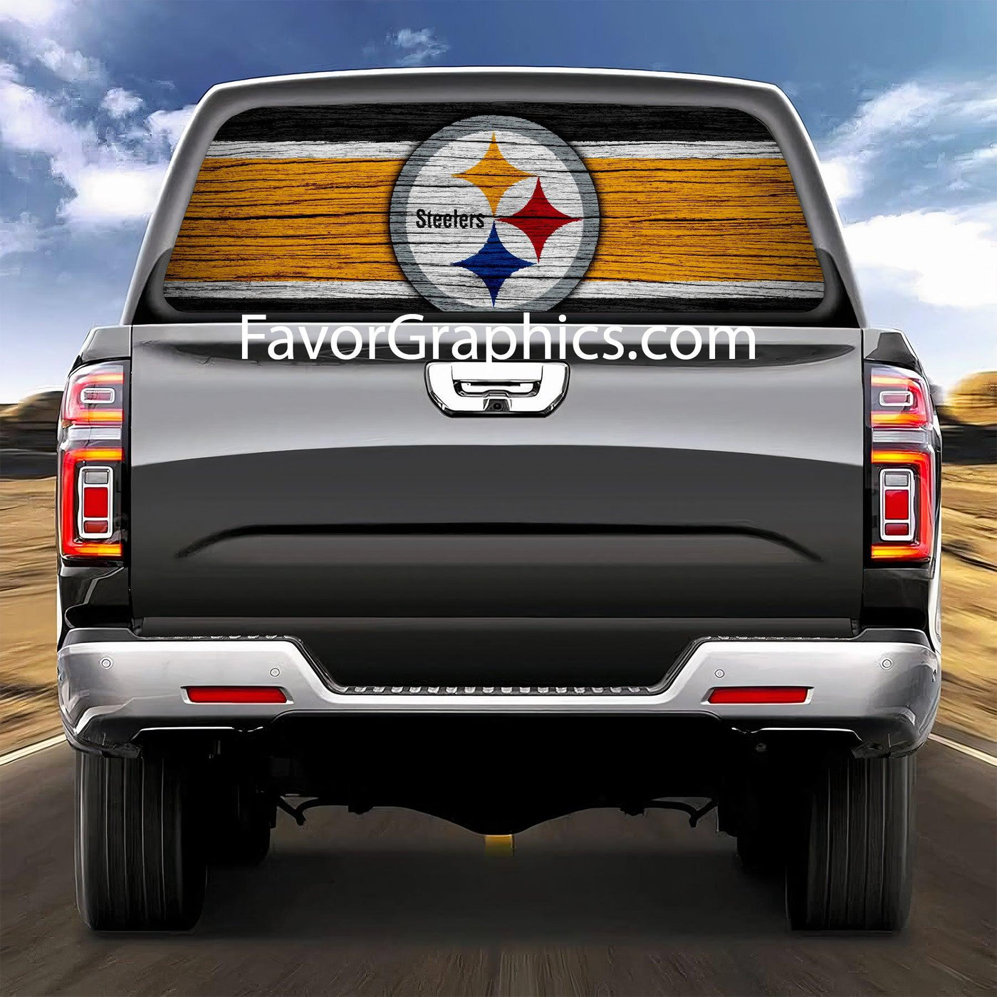 Pittsburgh Steelers Rear Window Perforated Graphic Vinyl Decal Car Truck UTV