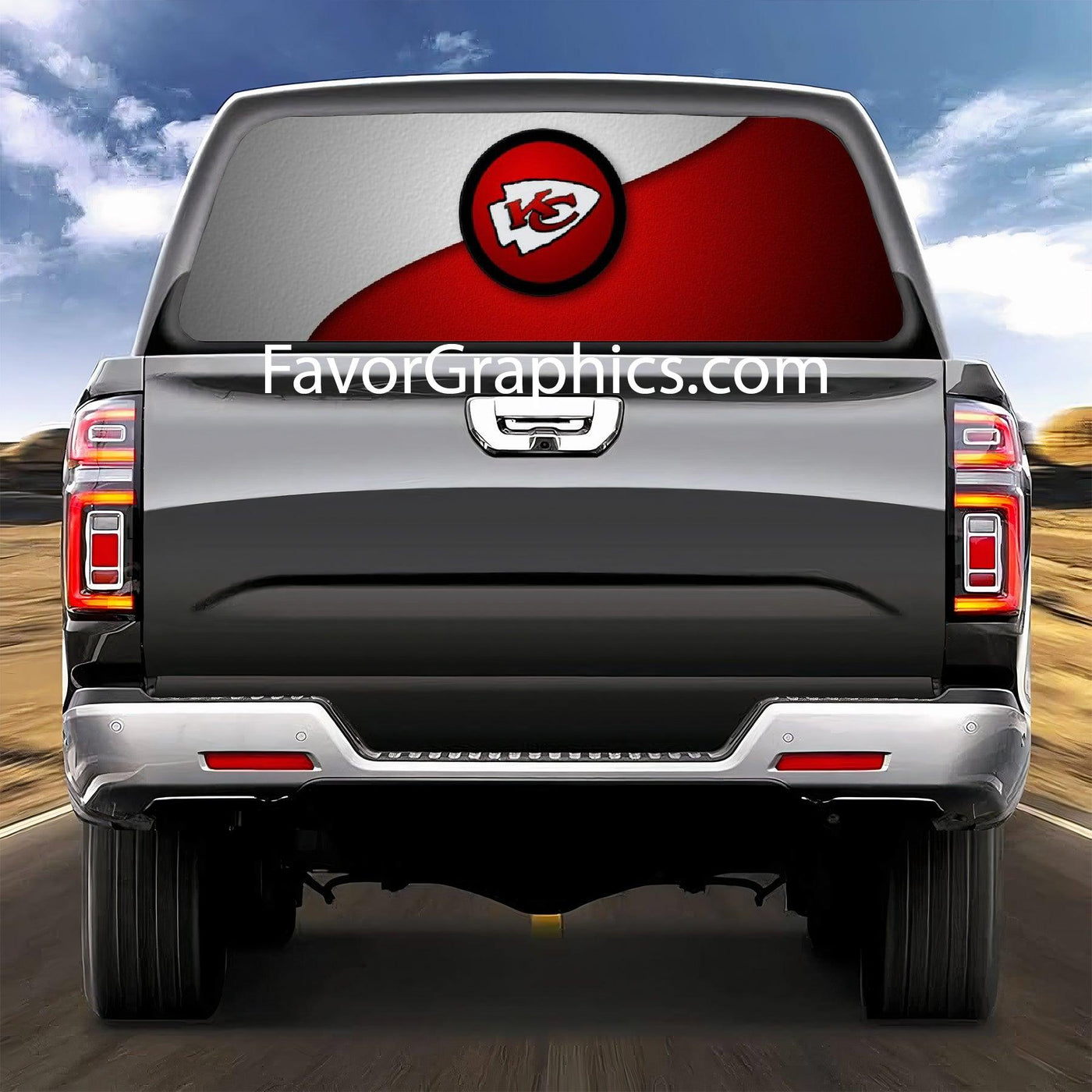 Kansas City Chiefs Rear Window Perforated Graphic Vinyl Decal Cars Trucks