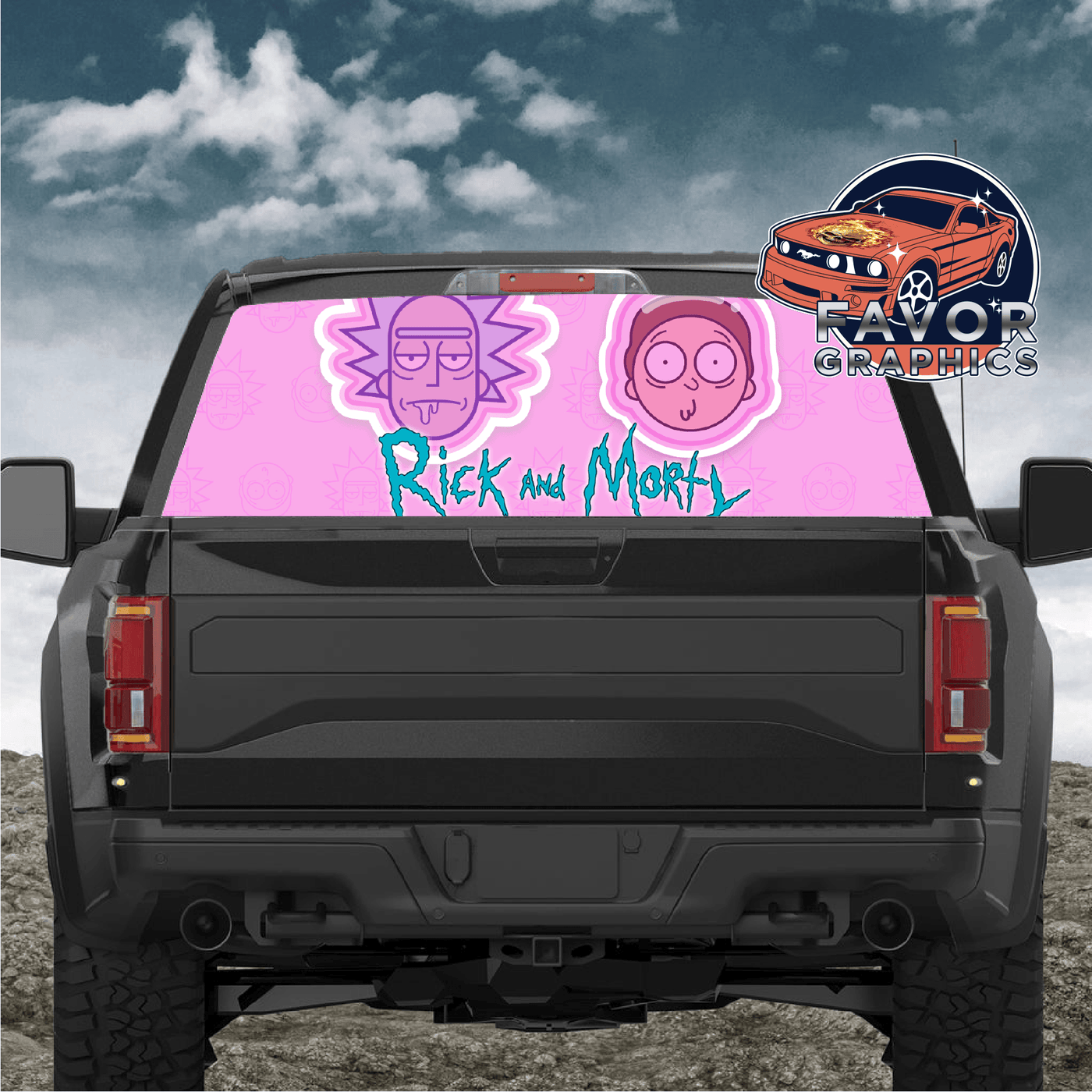 Rick and Morty Rear Window Perforated Graphic Vinyl Decal Cars Trucks